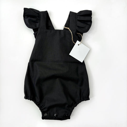 Black flutter romper