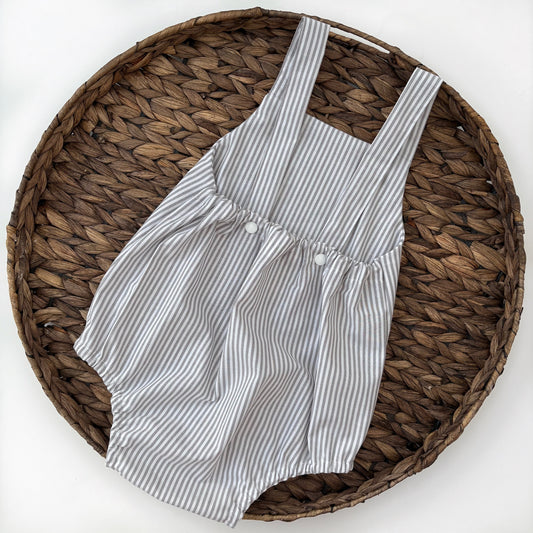 Grey stripe romper