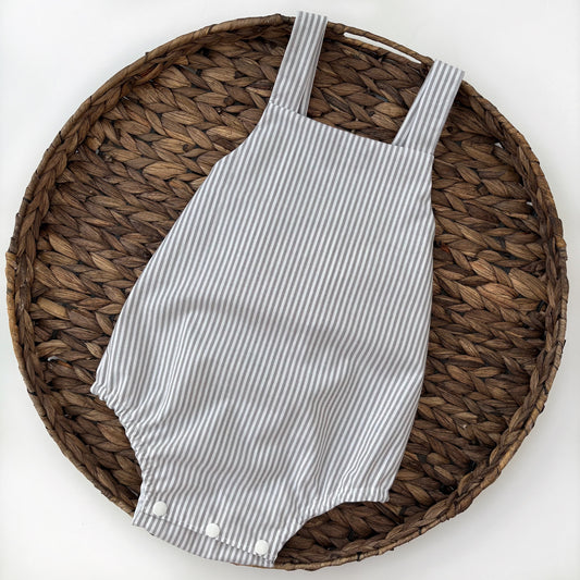 Grey stripe romper
