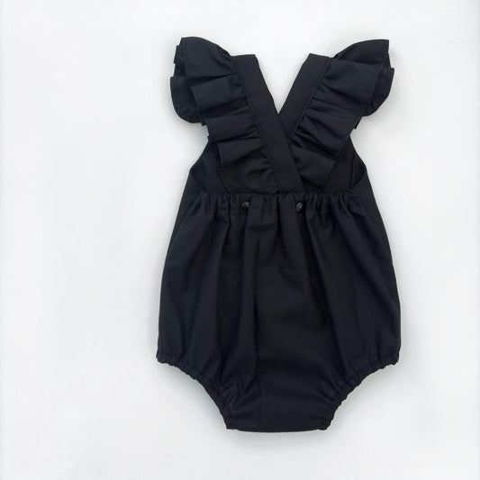 Black flutter romper