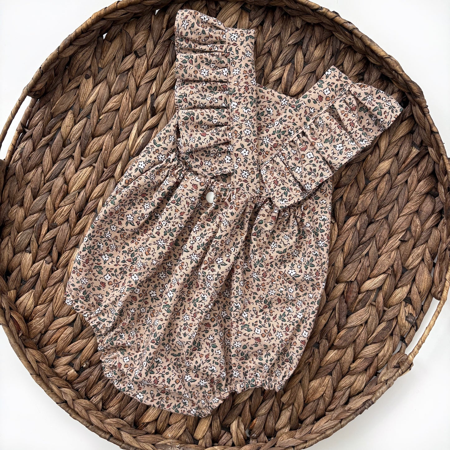 Brown floral flutter romper